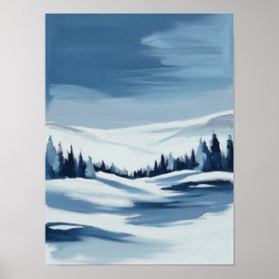 Affiche Paysage hivernal paisible peinture numérique