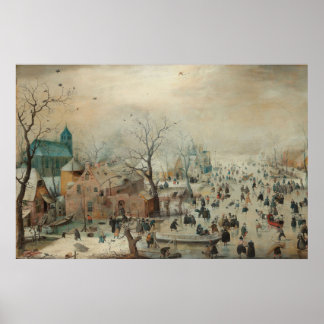 Affiche Paysage hivernal Patinage sur glace par Hendrick A