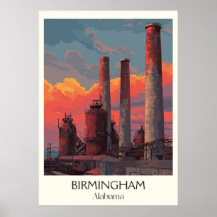 Affiche Paysage industriel de Birmingham Alabama