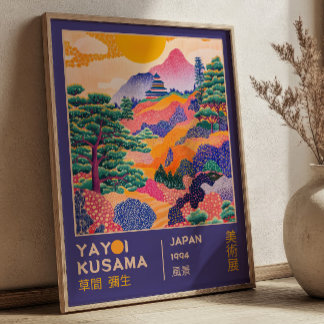 Affiche Paysage japonais vibrant Exposition Yayoi Kusama