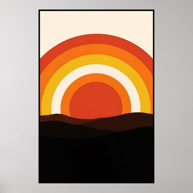 Affiche Paysage les années 70 Retro Sunset (Devant)