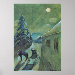 Affiche Paysage lunaire avec le cheval par Walter Gramatte