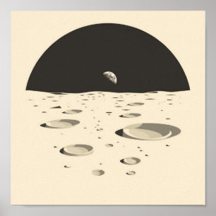 Affiche Paysage lunaire minimaliste