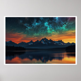 Affiche Paysage magique des aurores boréales
