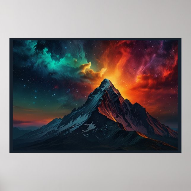 Affiche Paysage magique des aurores boréales (Devant)
