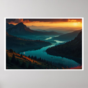 Affiche Paysage magique des lumières du Nord