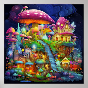 Affiche Paysage Magique Fantastique Coloré Magnifique