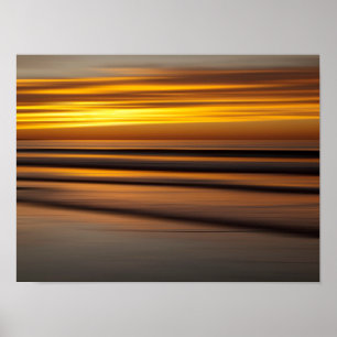 Affiche Paysage marin abstrait au coucher du soleil, CA