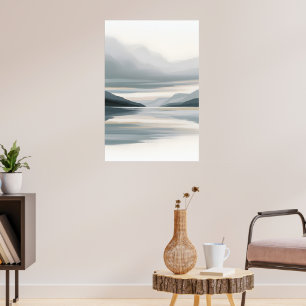 Affiche Paysage marin Abstrait bleu et beige Icy