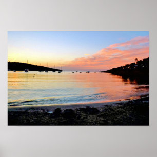 Affiche Paysage marin au coucher du soleil à Portinatx Ibi