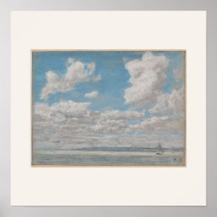 Affiche Paysage marin avec ciel ouvert par Courbet - Art d