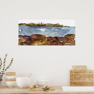Affiche Paysage marin de la baie de l'océan Pacifique Côte