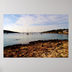 Affiche Paysage marin de la baie de Portinatx Ibiza avec d