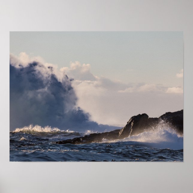 Affiche Paysage marin de la vague brisée (Devant)