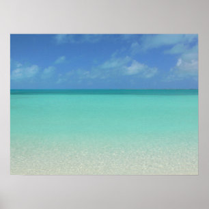 AFFICHE PAYSAGE MARIN DES ÎLES TURKS ET CAÏCOS/SABLE DE ME