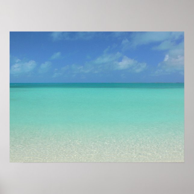AFFICHE PAYSAGE MARIN DES ÎLES TURKS ET CAÏCOS/SABLE DE ME (Devant)