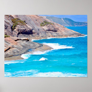 Affiche Paysage marin pittoresque Photo de vagues douces e