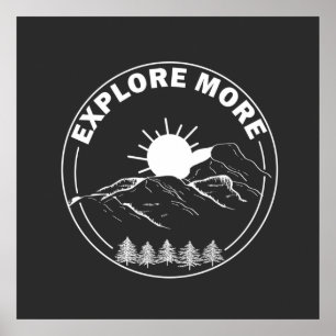 Affiche Paysage minimal de forêt de pins