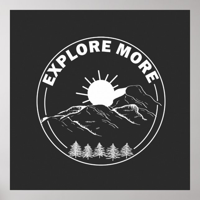 Affiche Paysage minimal de forêt de pins (Devant)