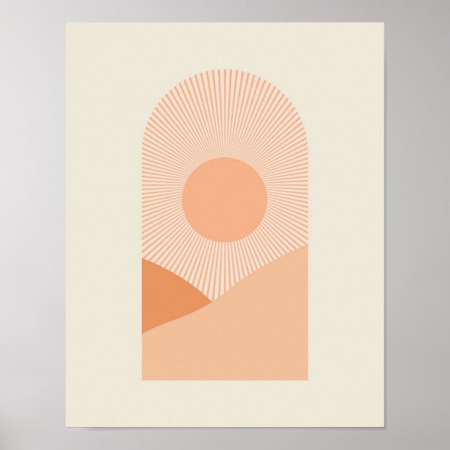 Affiche Paysage minimaliste de Boho du désert (Devant)