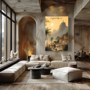 Affiche Paysage minimaliste de Rio de Janeiro – Art brésil