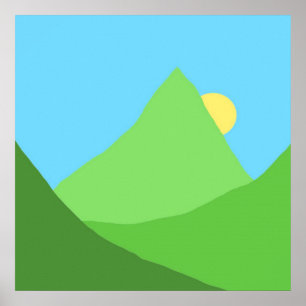Affiche paysage montagnes nature