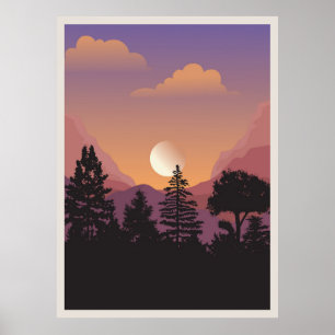 Affiche Paysage montagneux abstrait