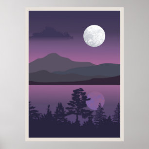 Affiche Paysage montagneux abstrait