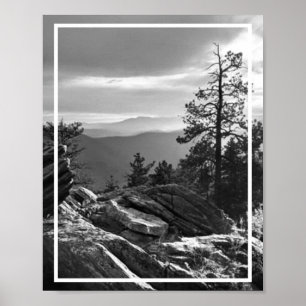 Affiche Paysage montagneux noir et blanc du Colorado