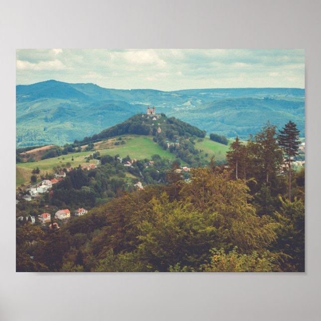 Affiche Paysage montagneux romantique (Devant)