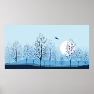 Affiche Paysage naturel Blue Tint