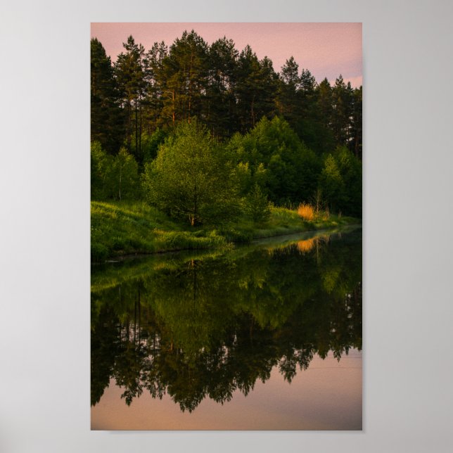 Affiche Paysage naturel Canal de la rivière Biélorussie (Devant)