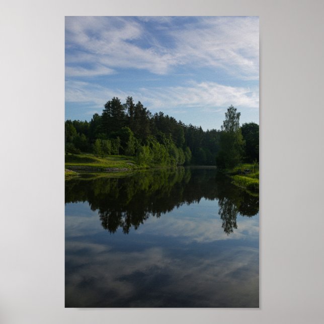 Affiche Paysage naturel Canal de la rivière Biélorussie (Devant)