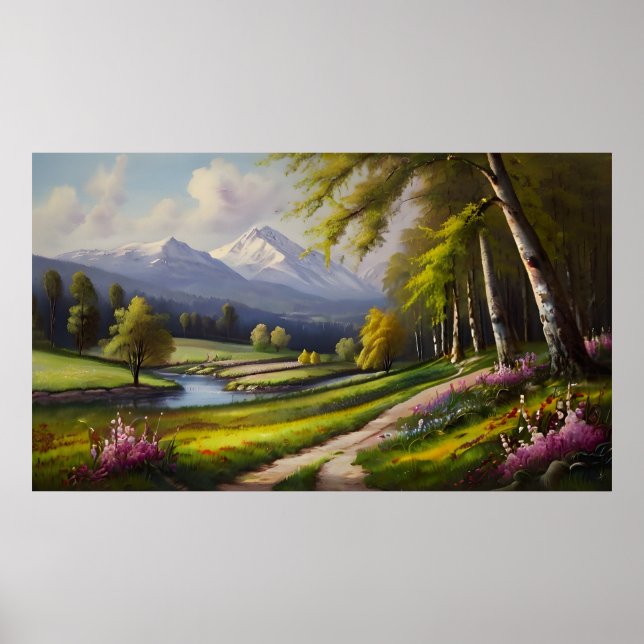 Affiche Paysage naturel de printemps (Devant)