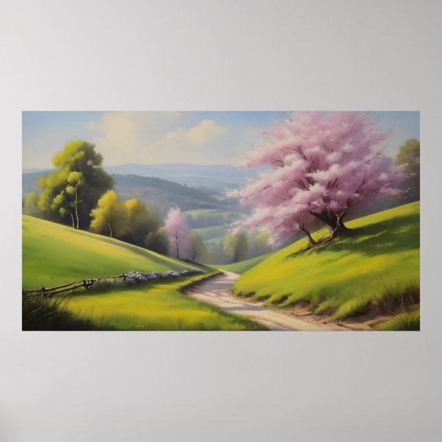 Affiche Paysage naturel de printemps (Devant)