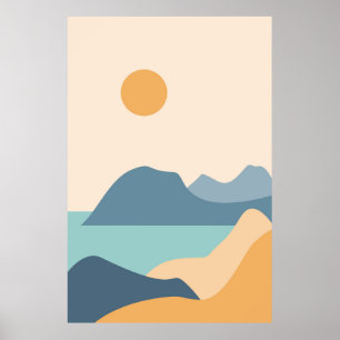 Affiche Paysage naturel moderne et abstrait