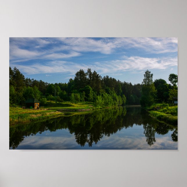 Affiche Paysage naturel Paysage Lac Sky Belarus (Devant)