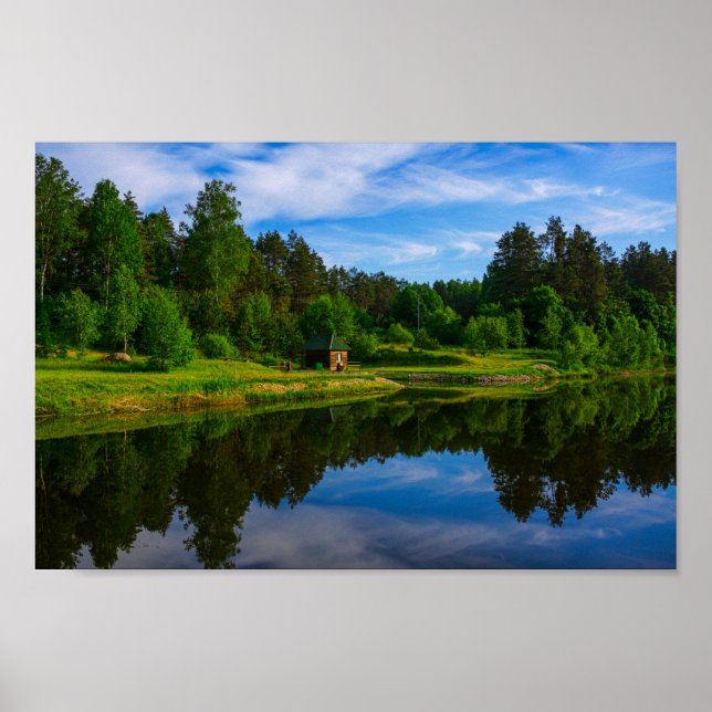 Affiche Paysage naturel Paysage Lac Sky Belarus (Devant)