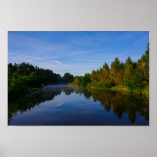 Affiche Paysage naturel Paysage Lac Sky Fog Canal