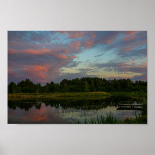Affiche Paysage naturel Paysage rural Lac Sunset
