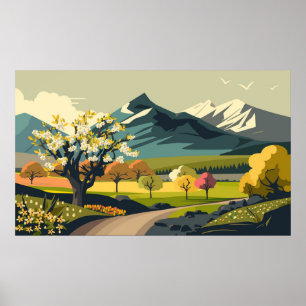 Affiche Paysage naturel printanier