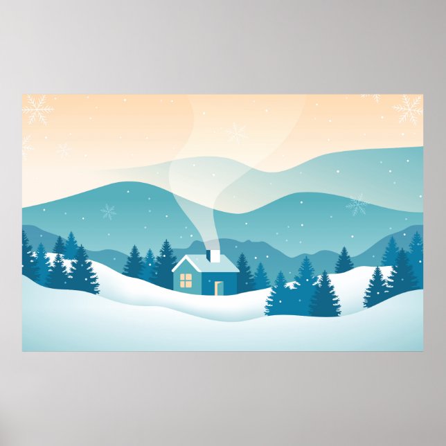 Affiche Paysage neigeux (Devant)
