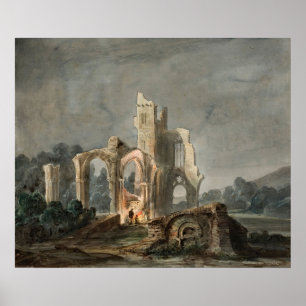 Affiche Paysage nocturne avec ruines gothiques (vers 1850)