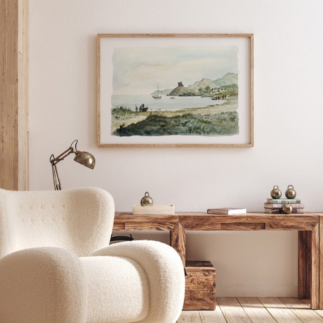 Affiche Paysage océanique vintage (Créateur téléchargé)