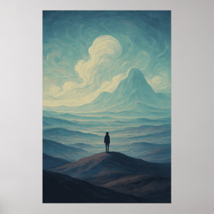 Affiche Paysage onirique immersif de solitude Montagne s