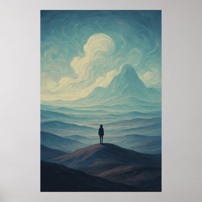 Affiche Paysage onirique immersif de solitude | Montagne s (Devant)