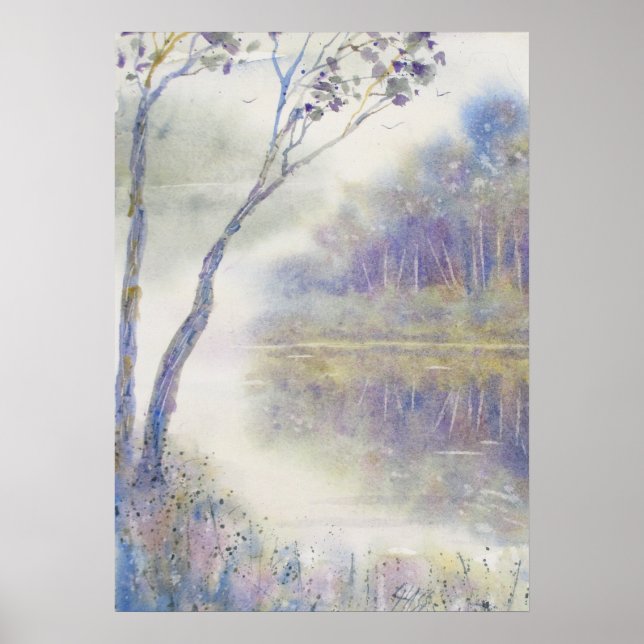 Affiche Paysage paisible en aquarelle (Devant)