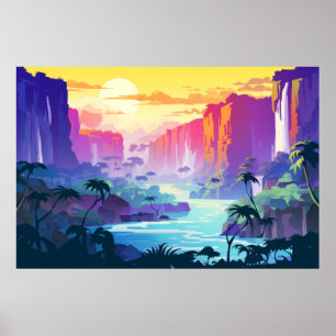 Affiche Paysage Panoramique Cascade Paysage Nature