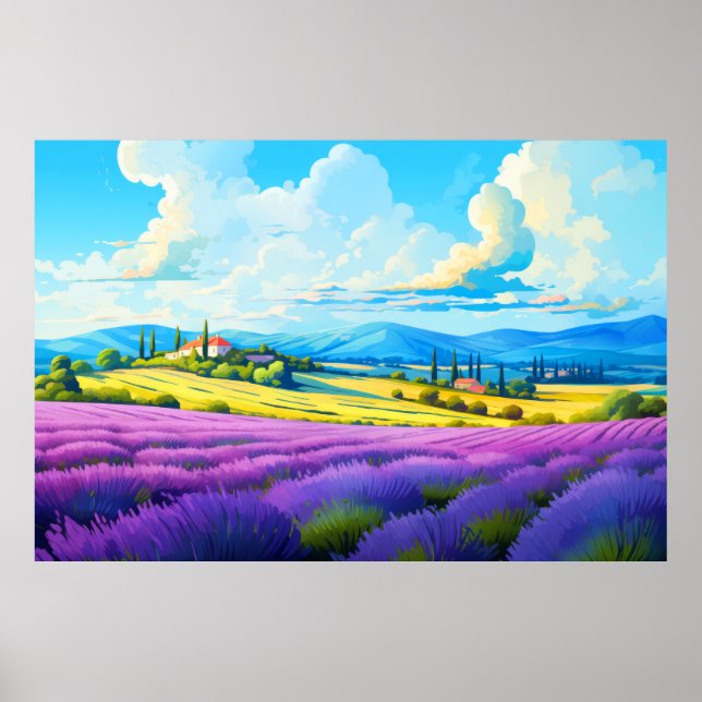 Affiche Paysage panoramique des Prairies Nature (Devant)