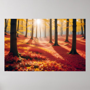 Affiche Paysage panoramique Forêt d'automne Nature Tranqui